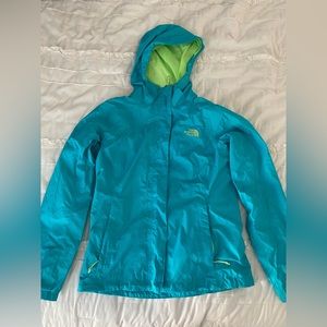 Women’s Blue North Face Hoodie Rain Jacket